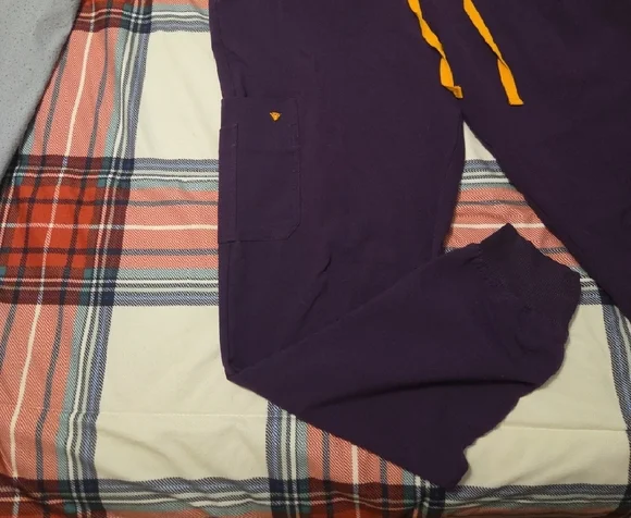 Purple Kids Joggers with Orange Drawstring - Picture 3 of 3